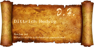 Dittrich Hedvig névjegykártya